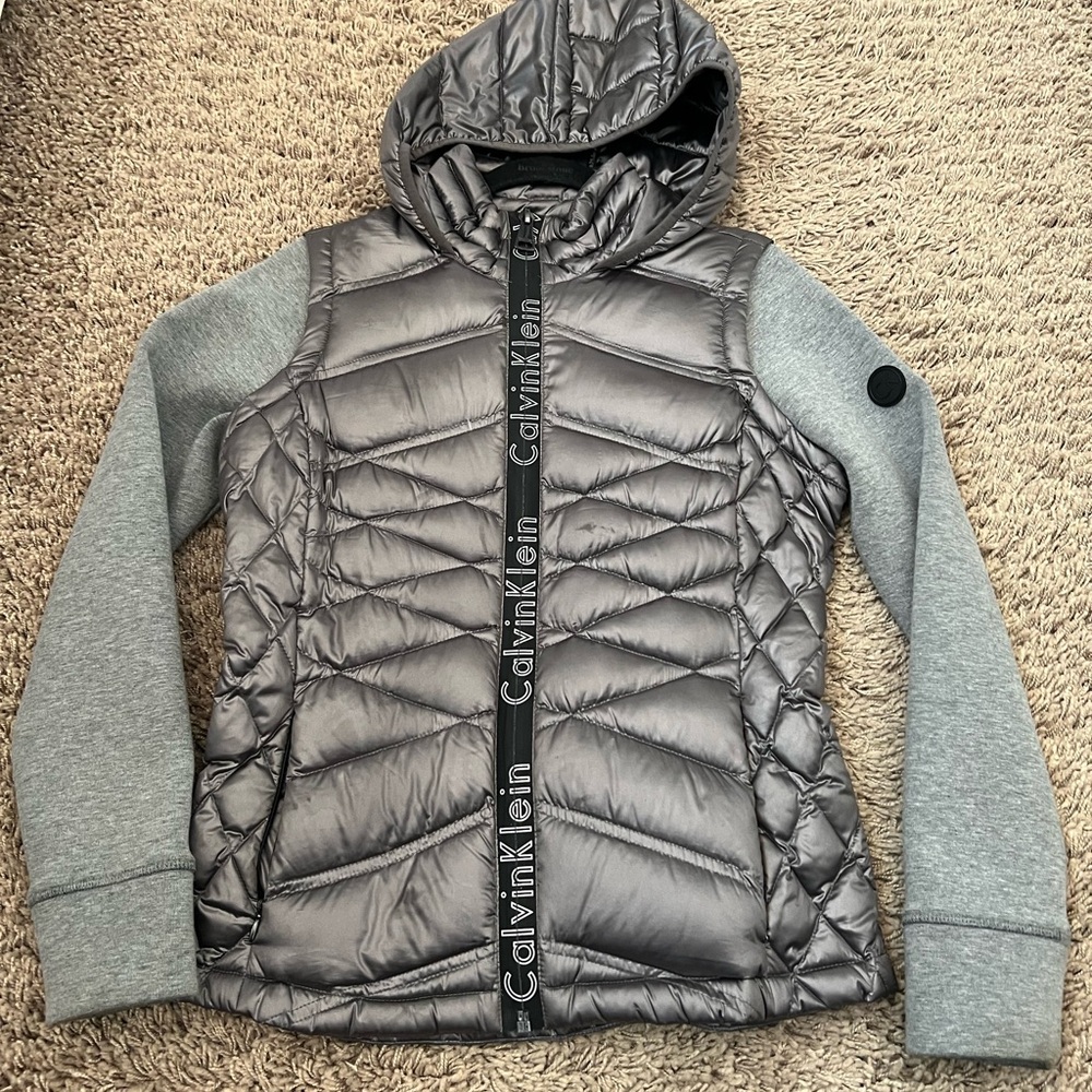 Calvin Klein gray/silver down jacket size small